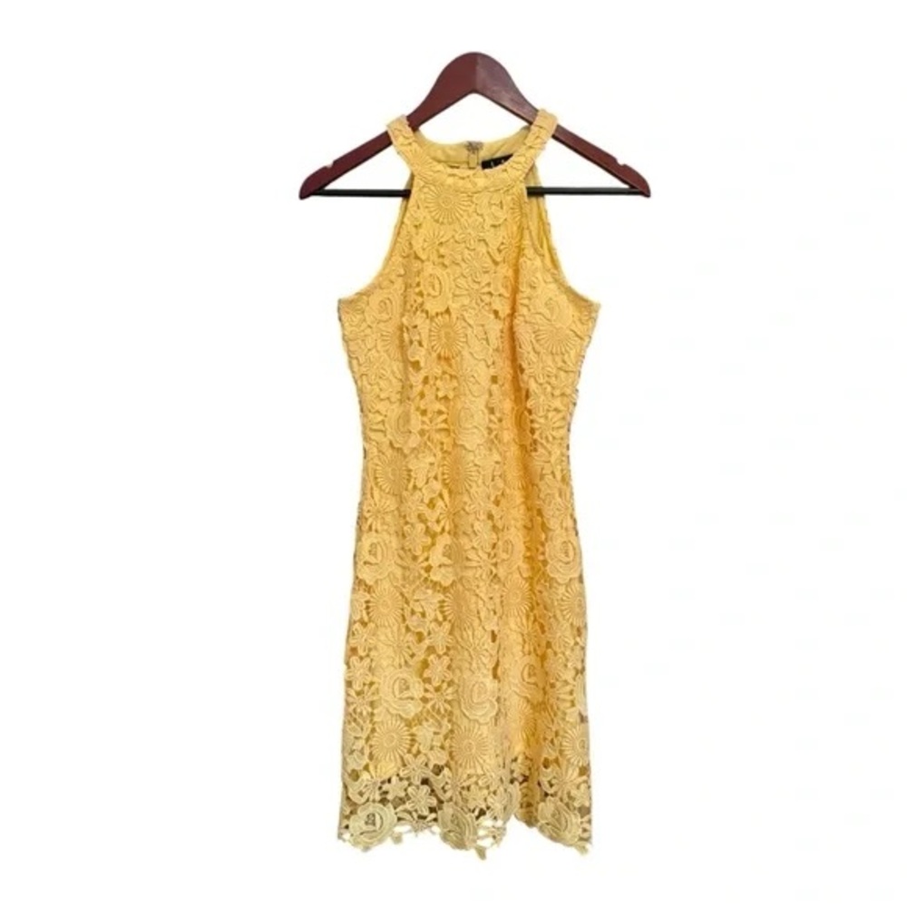 Lulu's Yellow Halter Sheath Mini Dress